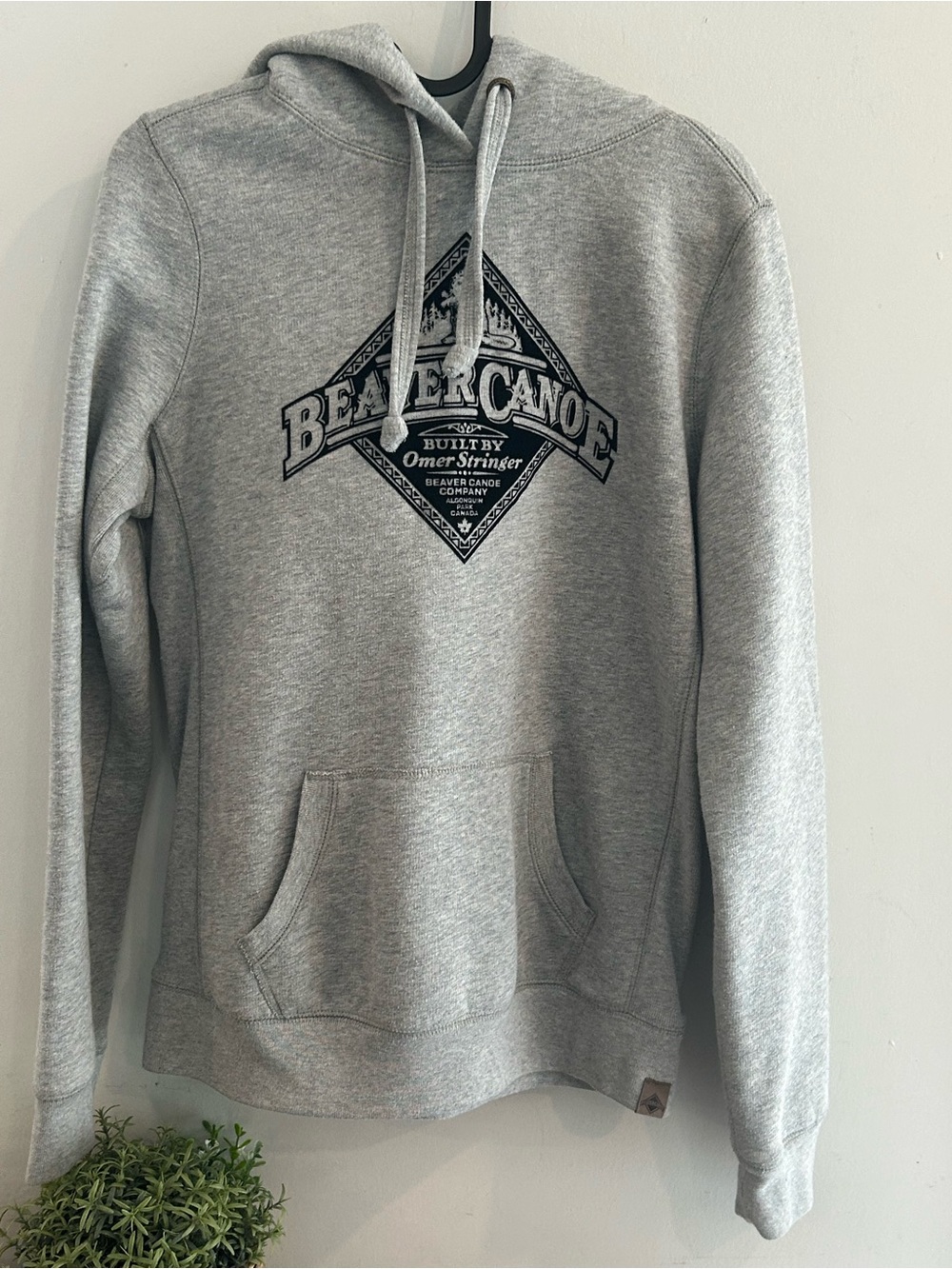 Grey Beaver Canoe Hooded Canadian Sweatshirt Medium Vintage
